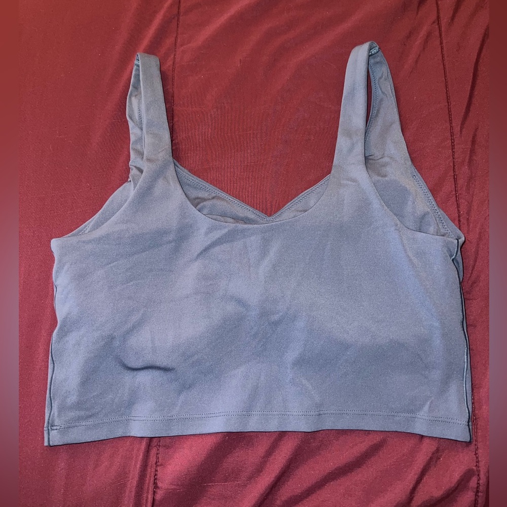 Aerie OFFLINE Real Me Low Key Longline Sports Bra Marbled Blue Large - Picture 5 of 6